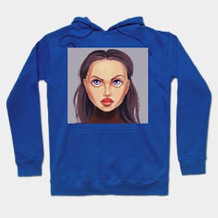 Big eyes girl portrait print Hoodie